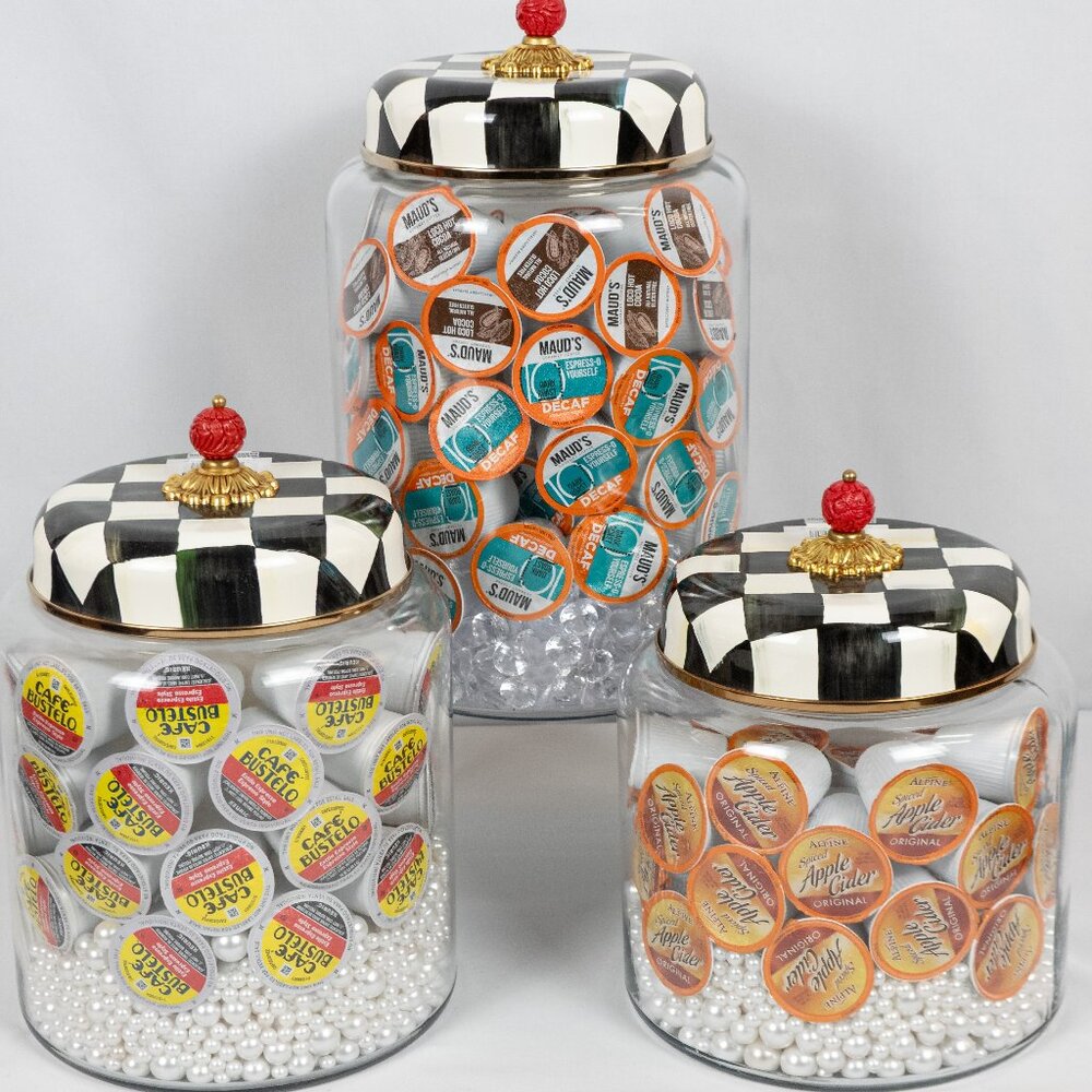 MacKenzie Childs 3 Piece Kitchen Canisters